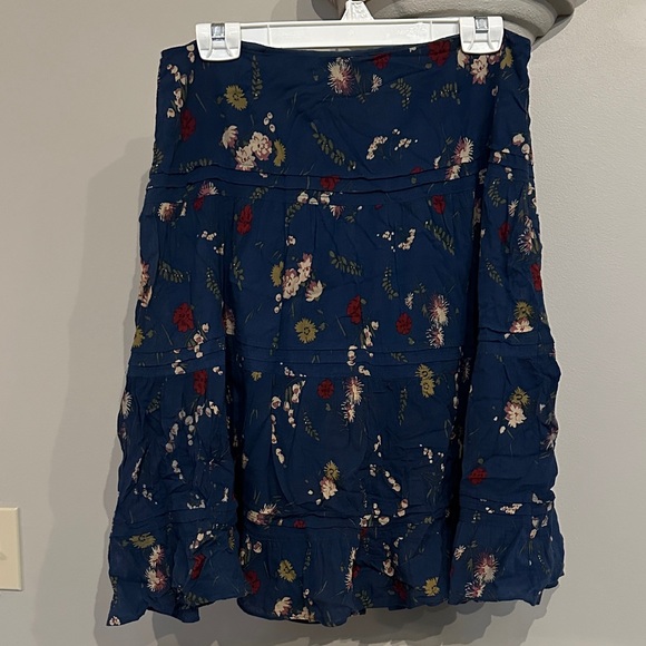 Chaps denim Floral Blue Skirt - Picture 1 of 3